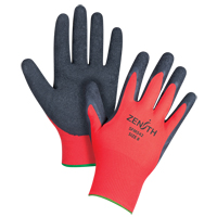 Gants enduits &agrave; prise cr&ecirc;p&eacute;e noir & rouge, 8/Moyen, R&ecirc;vetement Latex de caoutchouc, Calibre 13, Enveloppe en Polyester Consource