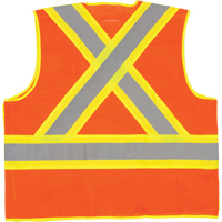 5-Point Tear-Away Premium Safety Vest , High Visibility Orange, Large/X-Large, Polyester Consource