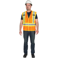 5-Point Tear-Away Premium Safety Vest , High Visibility Orange, Large/X-Large, Polyester Consource