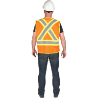 5-Point Tear-Away Premium Safety Vest , High Visibility Orange, Large/X-Large, Polyester Consource