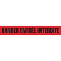 Barricade Tape, French, 3" W x 1000' L, 3 mils, Black on Red Consource