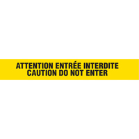 Barricade Tape, Bilingual, 3" W x 1000' L, 3 mils, Black on Yellow Consource