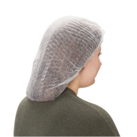 Pleated Bouffant Cap, Polypropylene, 19", White Consource
