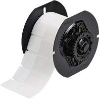 Self-Laminating Wire & Cable Label, Vinyl, 1" L x 2.6" H, Clear/White Consource