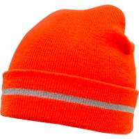 High Visibility Knit Hat with Reflective Stripe, High Visibility Orange, Acrylic Consource