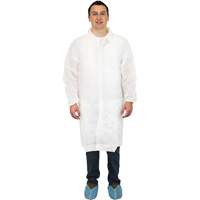 Sarreau de laboratoire, Polypropyl&egrave;ne, Blanc, Grand Consource