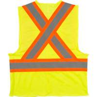 Traffic Safety Vest, High Visibility Lime-Yellow, Medium, Polyester Consource