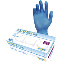 Gants jetables, 2T-Grand, Nitrile, 4 mils, Sans poudre, Bleu Consource