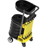 PLUS Barrier Post Cart Kit with Tray, 75' L, Metal, Yellow Consource