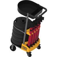PLUS Barrier Post Cart Kit with Tray, 75' L, Metal, Red Consource