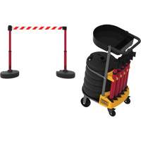 PLUS Barrier Post Cart Kit with Tray, 75' L, Metal, Yellow Consource