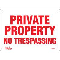 Enseigne Private Property, 7" x 10", Plastique, Anglais Consource