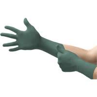 Dura Flock Gloves, Small, Nitrile, 8-mil, Powder-Free, Green Consource