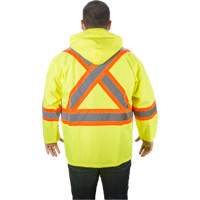 RZ1000 Rain Jacket, Polyester, Small, High Visibility Lime-Yellow Consource