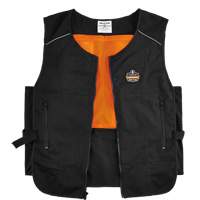 Chill-Its&reg; 6260 Lightweight Phase Change Cooling Vest with Packs, Small/Medium, Black Consource