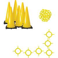 Traffic Cone & Chain Kit, 28", Yellow Consource