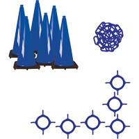 Traffic Cone & Chain Kit, 28", Blue Consource