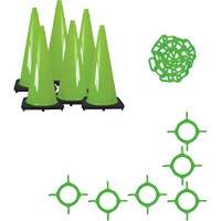 Traffic Cone & Chain Kit, 28", Green Consource