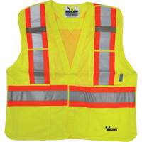 Safety Vest, High Visibility Lime-Yellow, 2X-Large/3X-Large, Polyester Consource