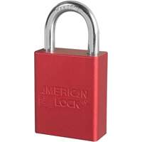 American Lock&reg; Safety Padlock, Red, Keyed Different, Aluminum, 1-1/2" Width Consource