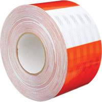 High Intensity Prismatic Grade Barricade Sheeting, 4" W x 150' L, 19 mils, Orange and White Consource