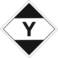 "Y" Limited Quantity Air Shipping Labels, 4" L x 4" W, Black on White Consource