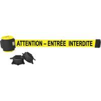 Wall Mount Barrier, Plastic, Magnetic Mount, 30', Yellow Tape Consource