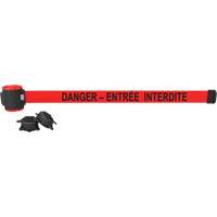Wall Mount Barrier, Plastic, Magnetic Mount, 30', Red Tape Consource