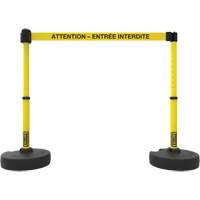 Plus Barrier Post Set, Plastic, 42" H, Yellow Tape, 15' Tape Length Consource