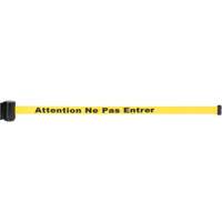 Barri&egrave;re &agrave; fixation murale avec ruban magn&eacute;tique, Acier, Fixation par vis, 7', Ruban Jaune Consource
