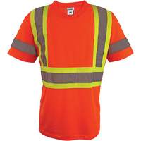 Short Sleeve Safety T-Shirt, Polyester, 2X-Large, High Visibility Orange Consource