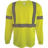 Long Sleeve Safety Shirt, Polyester, 2X-Large, High Visibility Lime-Yellow Consource