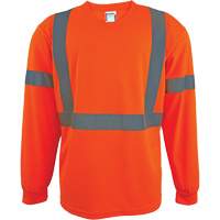 Long Sleeve Safety Shirt, Polyester, 2X-Large, High Visibility Orange Consource