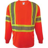 Long Sleeve Safety Shirt, Polyester, 2X-Large, High Visibility Orange Consource