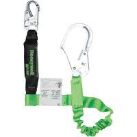 Miller&reg; StretchStop&reg; Shock-Absorbing Lanyard, 6', Scaffold Hook Center, Locking Snap Hook Leg Ends, Polyester Consource