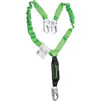Miller&reg; StretchStop&reg; Shock-Absorbing Lanyard, 6', Locking Snap Hook Center, Locking Snap Hook Leg Ends, Polyester Consource