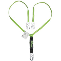 Miller&reg; HP Shock-Absorbing Lanyard, 4', Locking Snap Hook Center, Locking Snap Hook Leg Ends, Polyester Consource