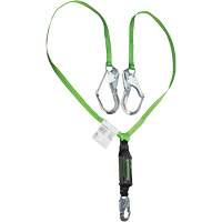 Miller&reg; HP Shock-Absorbing Lanyard, 6', Locking Rebar Hook Center, Locking Snap Hook Leg Ends, Polyester Consource