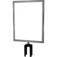 Heavy-Duty Vertical Sign Holder with Tensabarrier&reg; Post Adapter, Polished Chrome Consource