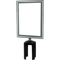 Heavy-Duty Vertical Sign Holder with Tensabarrier&reg; Post Adapter, Polished Chrome Consource