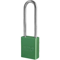 American Lock&reg; Safety Padlock, Green, Keyed Different, Aluminum, 1-1/2" Width Consource