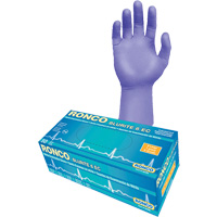 Gants d'examen &agrave; manchette allong&eacute;e Blurite 6 EC, Petit, Nitrile, 6 mils, Sans poudre, Mauve, Classe 2 Consource