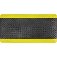 Tapis antifatigue, Losange, 1-2/3' x 3-1/4' x 3/4", Noir/Jaune, Polyur&eacute;thane Consource