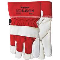 Gants d'ajusteur Red Baron, Grand, Paume en Cuir fleur de vache, Doublure en Tissu-laine Consource