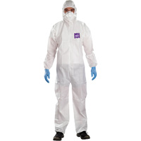 AlphaTec Microchem&reg; 3-Piece Chemical Resistant Coveralls with Hood, 2X-Large, White Consource
