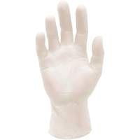 Gants d'examen m&eacute;dical synth&eacute;tiques extensibles, Grand, Vinyle, 5 mils, Sans poudre, Blanc, Classe 2 Consource