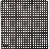 Tapis antifatigue &agrave; imbrication Cushion-Ease 550, &agrave; fentes, 3' x 3' x 3/4", Noir, Caoutchouc Consource