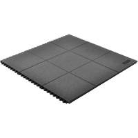 Tapis antifatigue &agrave; imbrication Cushion-Ease, Rugueux, 3' x 3' x 3/4", Noir, Caoutchouc naturel Consource