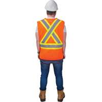 CSA-Compliant High-Visibility Surveyor Vest, High Visibility Orange, Medium, Polyester Consource