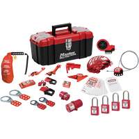 Trousse de cadenassage avec cadenas en thermoplastique de qualit&eacute; sup&eacute;rieure Zenex, Ensemble &eacute;lectrique/Vanne, 27 composants compris Consource